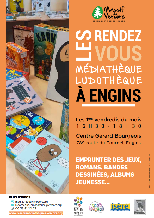 Les rendez-vous médiathèque et ludothèque à Engins